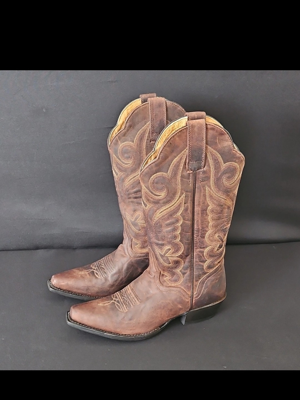 J.B. Dillon Brown Western Cowboy Boots Genuine Goat Leather Size 7 B JBW2300